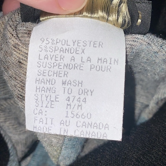 Bali sweater cardigan full zip front long sleeve drawstring patchwork Sz Medium - Picture 9 of 9